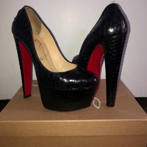 ❤️Christian Louboutin Platform Python Heels 👠 - Picture 1 of 6